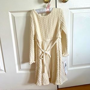 Girls cream sweater dress